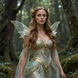 hyper - realistic, gorgeous!!! woman resembling alicia vikander as a fairy princess in the woods, elegant, cute, divine aura, nature goddess, dungeons and dragons, intricate, highly detailed, artstation, digital painting, character design, concept art, illustration, sharp focus, art by artgerm & jeehyung lee & wlop