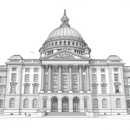 parlament building line art by stephen wiltshire