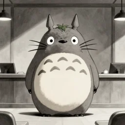 a courtroom sketch of totoro