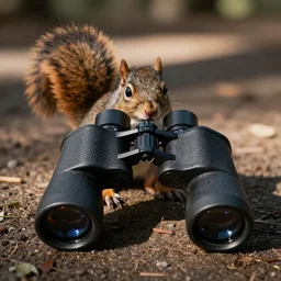 binocular view of a squirrel
