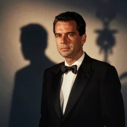 A movie still of Richard Nixon in The Shining