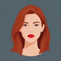 girl with medium length red hair. thin face! red lips brown eyes. centered median photoshop filter cutout vector behance hd jesper ejsing!