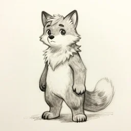 really cool sketchy furry human alone, cute, detailed, trending on artstation