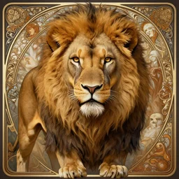symmetry! portrait of lion - o, d & d, muscular! fantasy, intricate, elegant, highly detailed, digital painting, artstation, concept art, smooth, sharp focus, illustration, art by artgerm and greg rutkowski and alphonse mucha