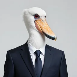 a realistic photo of anthropomorphized shoebill stork wearing suit and tie, photographic realistic background, by atey ghailan, by greg rutkowski, by greg tocchini, by james gilleard, by joe fenton, by kaethe butcher, trending on instagram, award winning details