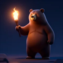 bear this torch against the cold of the night , concept art, trending on artstation 3D.