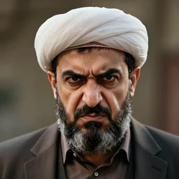 angry iranian man, realistic, 8 k, extremely detailed, cgi, trending on artstation, hyper - realistic render, 4 k hd wallpaper, premium prints available, by greg rutkowski