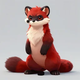 furry redblack weasel male fursona