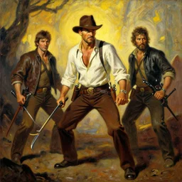 indiana jones and the temple of doom, painting by gaston bussiere, craig mullins, j. c. leyendecker, tom of finland