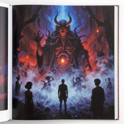 zhongyuan festival, chinese ghost festival, king of hell, inside page of comic book, psychedelic lights and fog, in the style of zdzislaw beksinski, ayami kojima, takato yamamoto, barclay shaw, karol bak, glowing light and shadow, hyperrealist