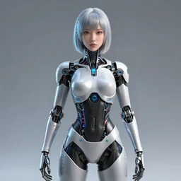 young lady cyborg, bioorganic concept