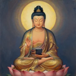 a bodhisattva of internet, a beautiful painting
