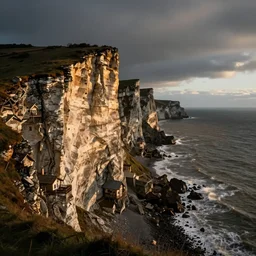 photo of house cliffs inspired by jacek yerka, cinematic