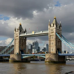 London skyline including Tower Bridge, digital sci-fi painting by Simon Stålenhag