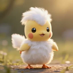real life pokemon piplup, fluffy feathers, cute, adorable, ultra realistic, golden hour, sharp focus