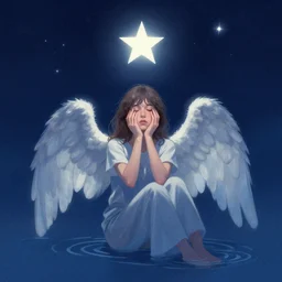 alone tonight just like the western star i'm sinking, the angels curse me blind with straight and crooked thinking, digital art, artstation
