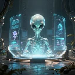 alien shop, futuristic, holographic