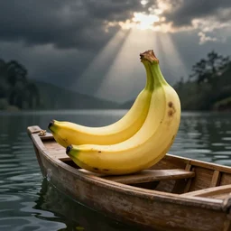 friendly banana in a boat