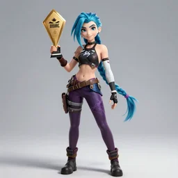 A hyperdetailed award winning masterpiece full body shot of Jinx from Arcane