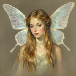 a portrait of a fairy, concept art by Gulácsy Lajos