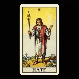 hate, vintage tarot card illustration