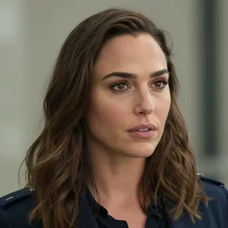 close - up of gal gadot as a detective in a movie directed by christopher nolan, movie still frame, promotional image, imax 7 0 mm footage