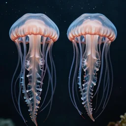 hyper realistic photography of medusae cinematic, symmetric detailed,