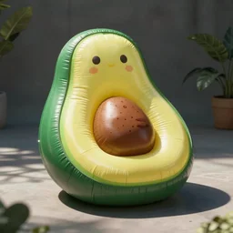 inflatable avocado chair, a chair that is shaped like an inflatable avocado