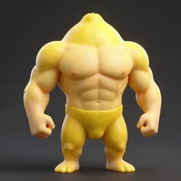 lemon anthopomorphic body, muscular