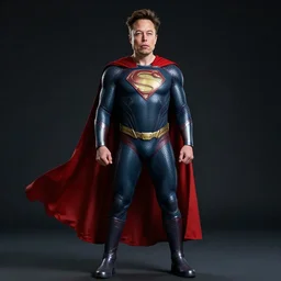 Elon Musk as a super-hero, full body, cinematic ,digital art, high quality, high detailed