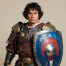 portrait of captain japan, with his mighty shield, by donato giancola.