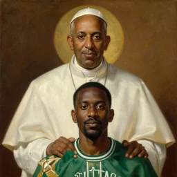 portrait of the holy father, boston celtics glen davis, oil on canvas by william sidney mount, trending on artstation,