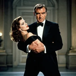 Sean Connery as James Bond transformed by Emilio Blofeld into a woman, Cinematic, science fiction Photorealistic, Transformation