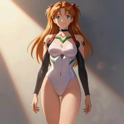 attractive  Margot Robbie as Asuka Langley from Evangelion, hourglass slim figure, full body shot close up, seductive smile, details, sharp focus, illustration, by Jordan Grimmer and greg rutkowski, Trending artstation, pixiv, digital Art