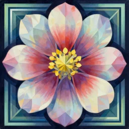 an art deco painting of petals, by joseph stella, synthwave, behance contest winner, crystal cubism, digital illustration