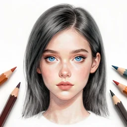 colored pencils female character face study of iggy pop, skinny woman, 5 5 yo, black and grey hair, blue eyes, clear female iggy pop faces, emotional, character sheet, fine details, concept design, contrast, kim jung gi, pixar and da vinci, trending on artstation, 8 k, 3 6 0 head, turnaround, front view, back view, ultra wide angle