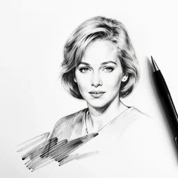black and white pen and ink drawing of young sharon stone, 2 2 years old by rob rey and jesper ejsing, artstation, above lighting, long shadows, 1 9 5 0 s style