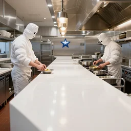 michelin star restaurant interior, kitchen pass