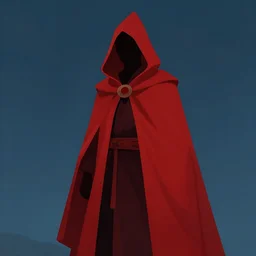 faceless wizard in a red cloak, digital art, stylized, artstation, cgsociety