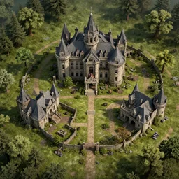 d & d battle map of an abandoned mansion, 4 k, highly detailed