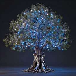 hyperdetailed led tree mech by michael Whelan