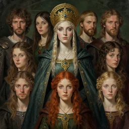 celtic medieval queen portrait matte painting, trending on artstation, gil elvgren, greg rutkowski, magali villeneuve, artgerm, jeremy lipkin, michael garmash, celtic, brythonic