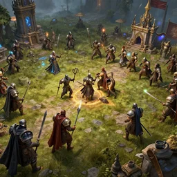 warlords battle in fantasy rts game, ue 5, ue 6, unreal engine 5, cinematic 4 k wallpaper, 8 k, ultra detailed, by popular digital artist, beautiful image, resolution, artstation