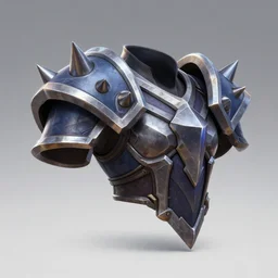 metallic spiked shoulder pauldrons, stylized stl, 3 d render, activision blizzard style, hearthstone style