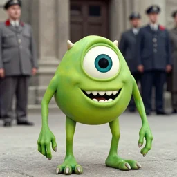 vintage picture of mike wazowski at nuremberg trials