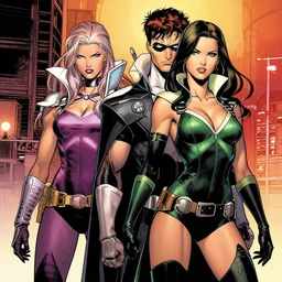 colin farrell as gambit with jessica alba as rogue in the style of frank miller