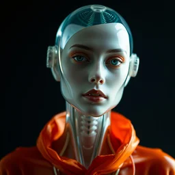 portrait photography of a glasspunk humanoid entity by annie leibowitz
