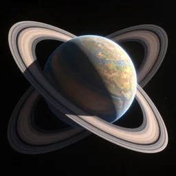 a planet in space with two rings around it in an x pattern, hyper realism, intricate, realistic, 3 d render, detailed, studio shot, unreal engine 5, octane, high definition, artstation, concept art, behance