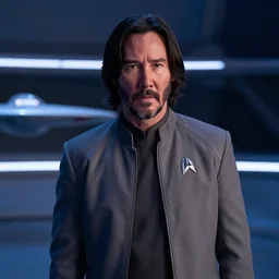 Keanu Reeves is the captain of the starship Enterprise in the new Star Trek movie