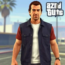 aznar in gta v, cover art by stephen bliss, artstation